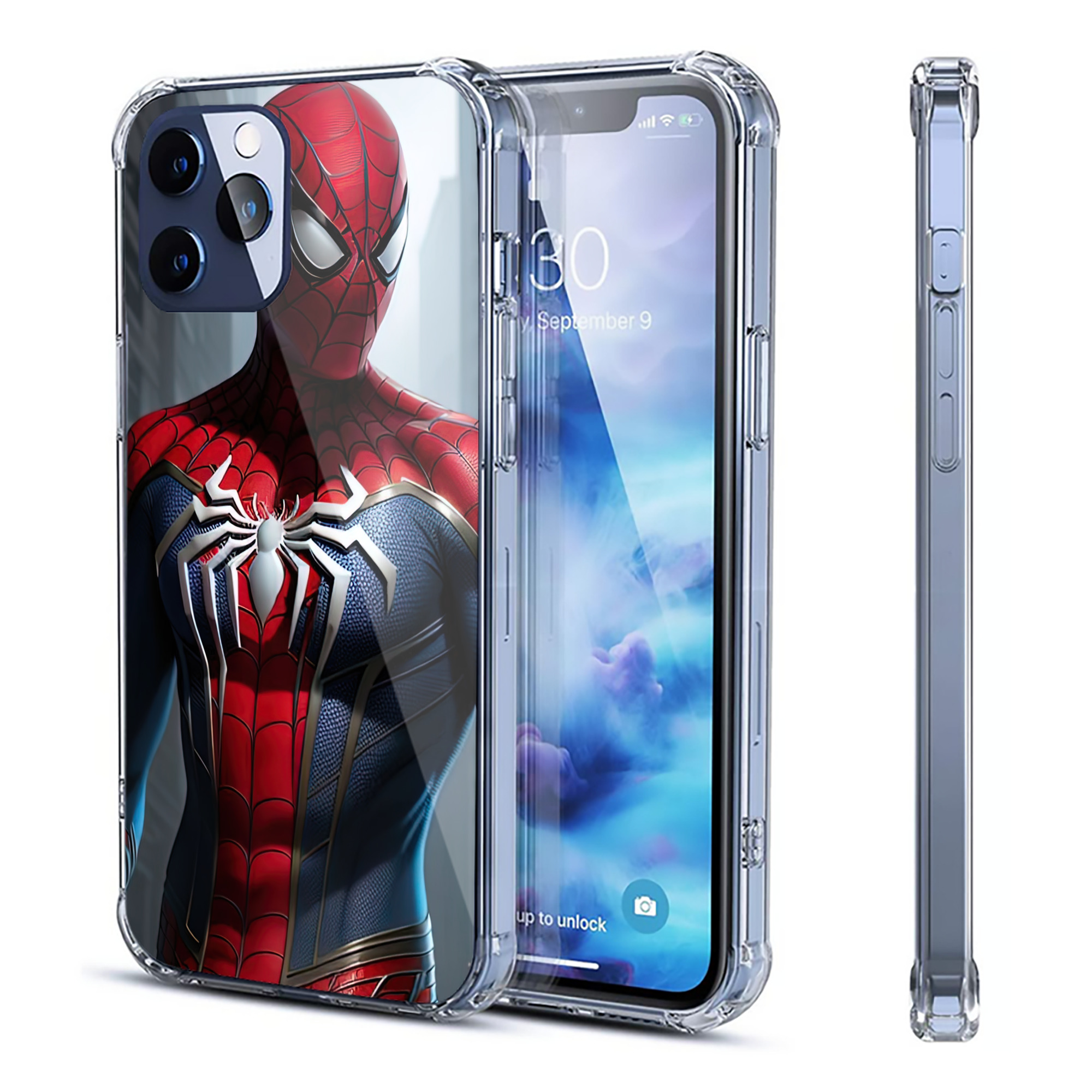 （画像用） Spider Man スパイダーマン 【iPhone 12シリーズ対応】透明スマホケース（クリアソフトケース）